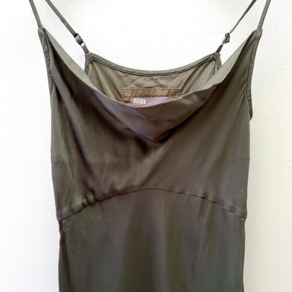 NWOT Anthropologie Elyse Cowl Neck Slip Dress in Moss Green, Size XS - Picture 6 of 8